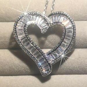 💎Luxury White Topaz Sterling Silver Heart Necklace